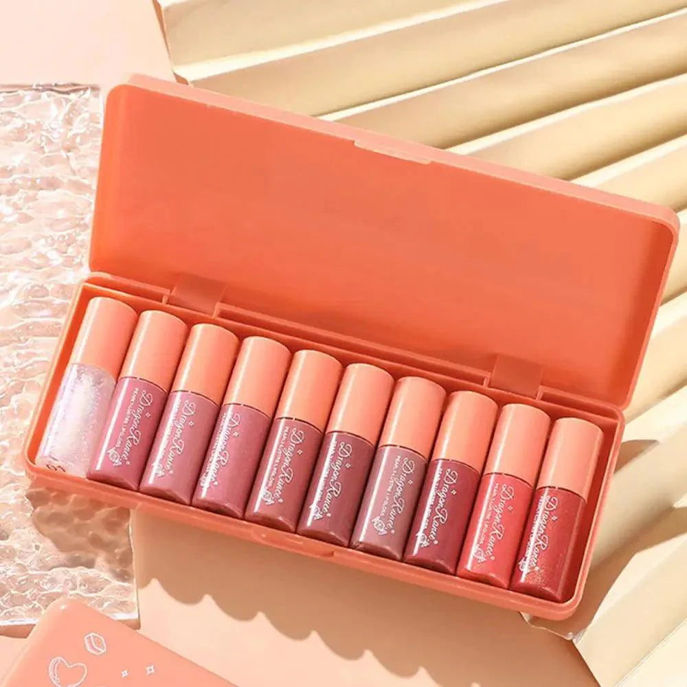 10pcs Dragon Ranee Pearly Lustre Lip Gloss Set Dragon Ranee