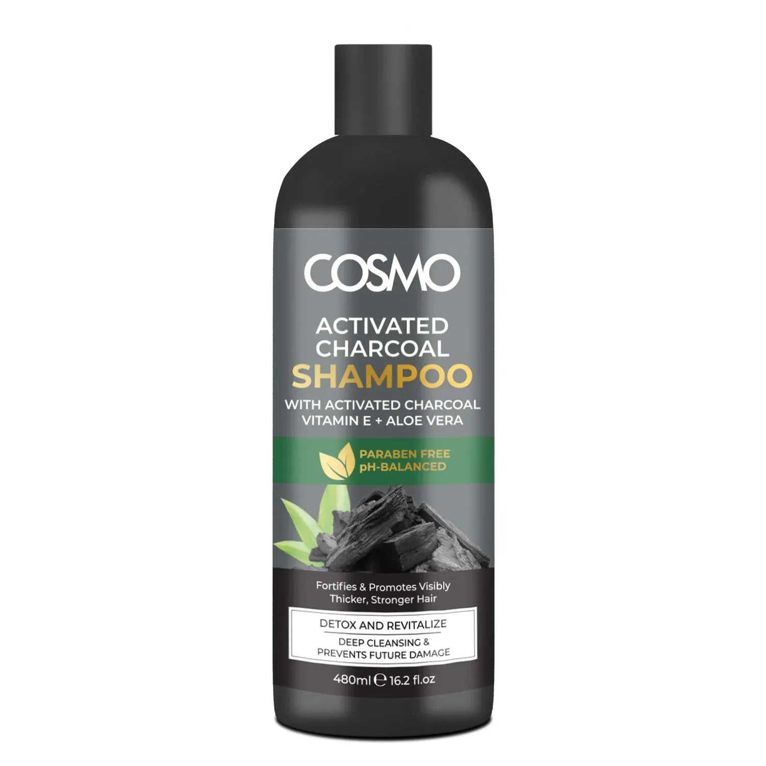 Cosmo Activated Charcoal Shampoo - 480ml Cosmo