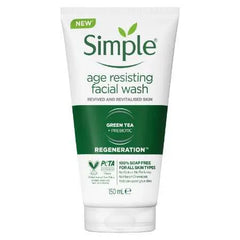Simple Regeneration (Age Resisting) Facial Wash – Green Tea + Prebiotic - 150ml Simple