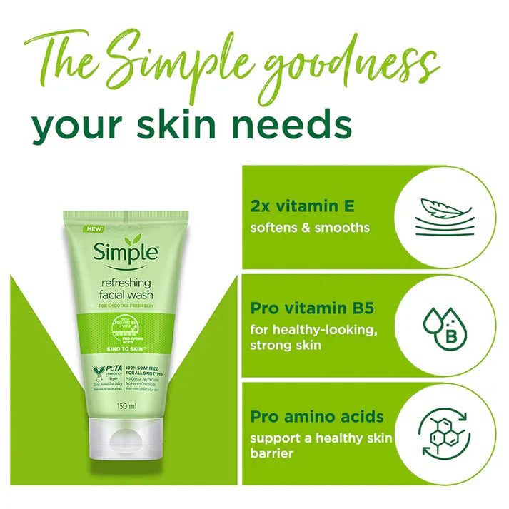 Simple Kind to Skin Refreshing Facial Wash - 150ml Simple