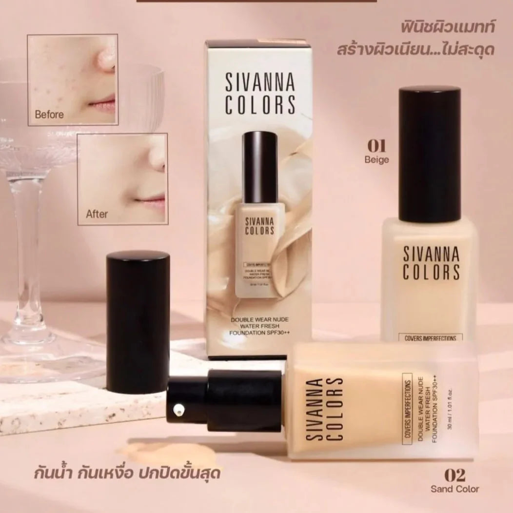 Sivanna Double Wear Nude Water Fresh Foundation SPF30 Made in Thailand Sivanna