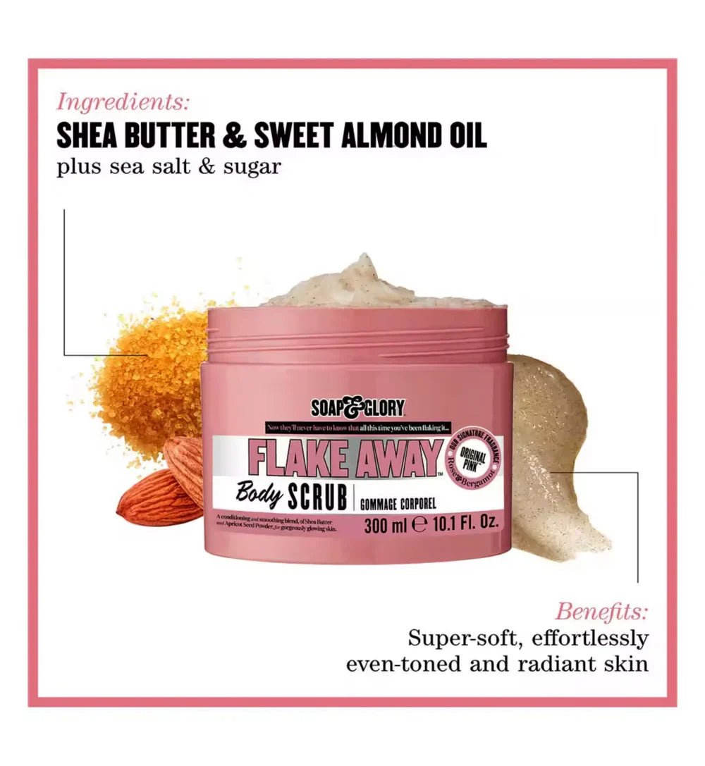 Soap & Glory Flake Away Body Scrub, For Gorgeously Glowing Skin - 50ml Soap & Glory