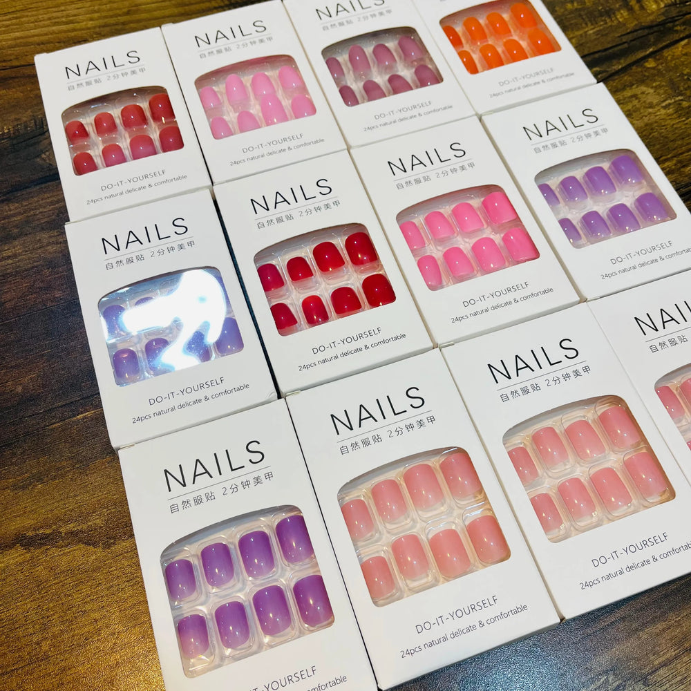 Stylish Artifical Nails With Free sticker (24 Pcs) Cosmia.pk