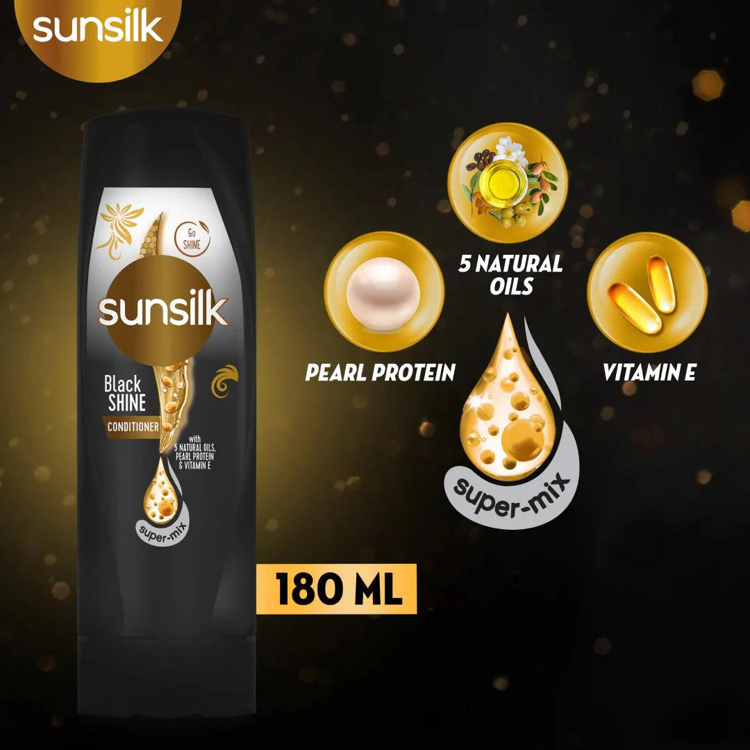 Sunsilk Black Shine Conditioner - 180ml Sunsilk