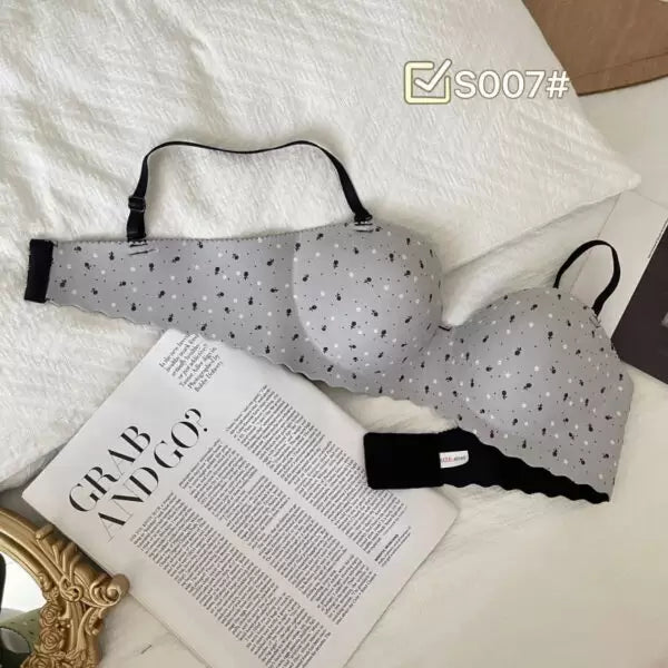 Sweet Printed Half Cup Seamless Push Up Bra Cosmia.pk