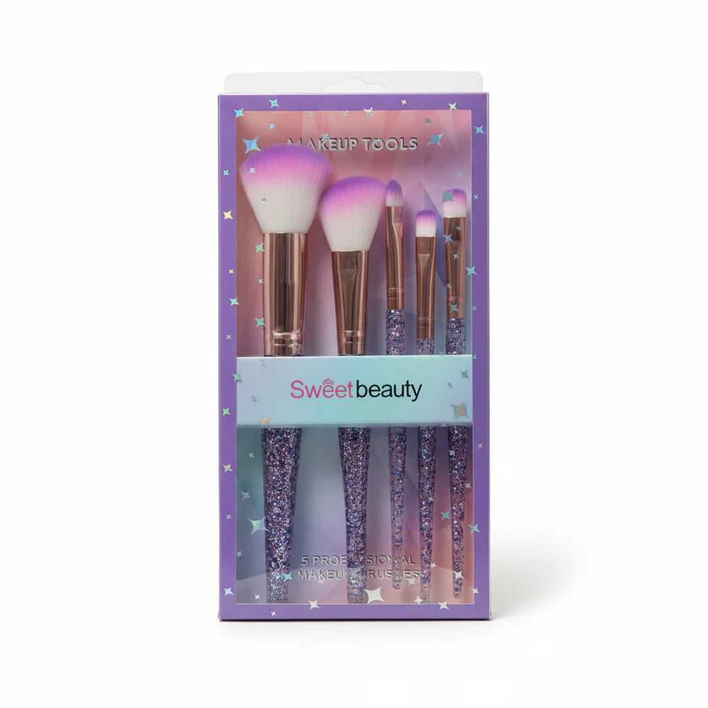 Sweet Beauty Glitter Makeup Brushes - 5 Pcs Sweet Beauty