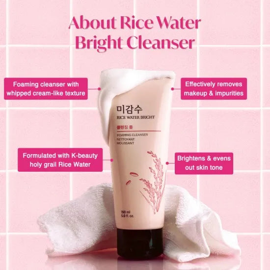 THE FACE SHOP - Rice Water Bright Foaming Cleanser 150ml THE FACE SHOP