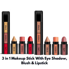 3 in 1 Makeup Stick With Eye Shadow, Blush & Lipstick Cosmia.pk
