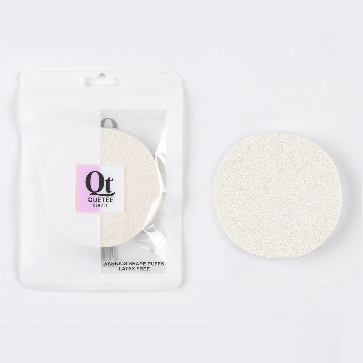 Quetee Beauty Round Shape Makeup Puffs in White Color Quetee