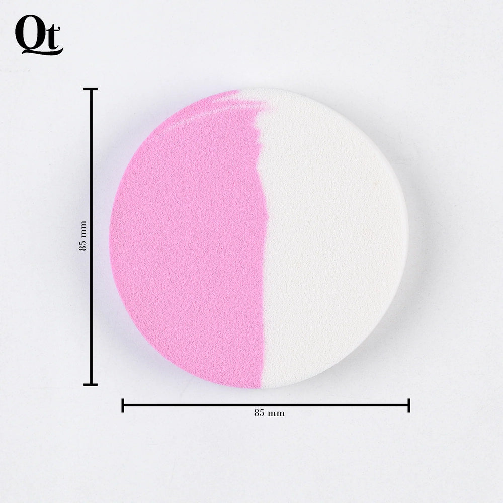 Quetee Beauty Round Shape Makeup Puffs in Pink & White Color Quetee