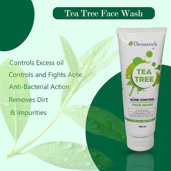 Dermarich Tea Tree Face Wash For Acne & Pimples With Tea Tree & Neem Dermarich