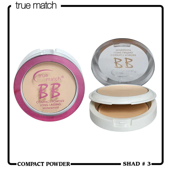 True Match BB Compact Powder Long Lasting Waterproof - Shade 3 True match