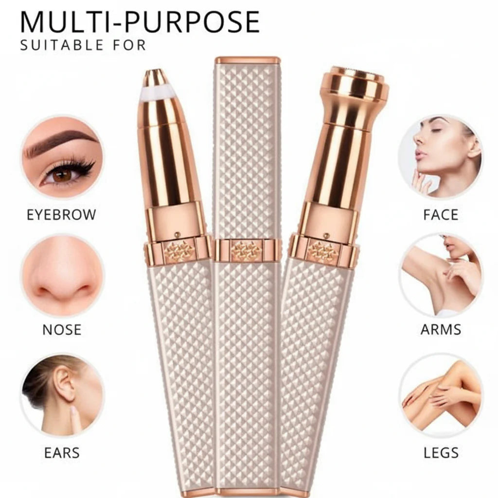 USB Rechargeable 2-in-1 Flawless Facial & Eyebrow Hair Remover Cosmia.pk