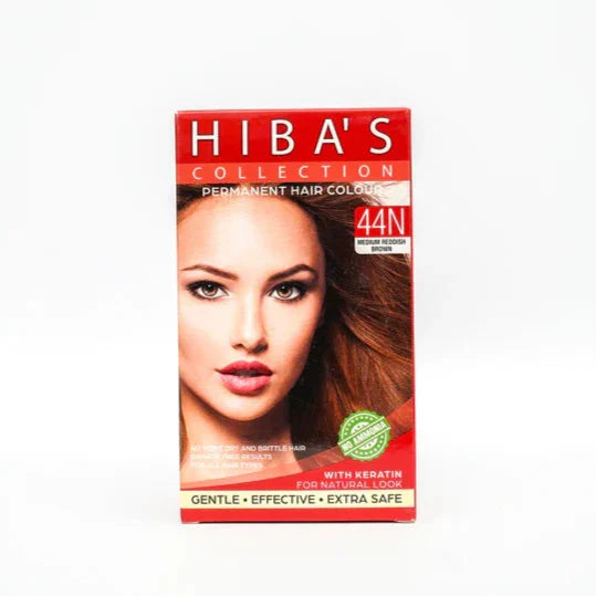 Hibas Collection Hair Color 44N Medium Feddish Brown (60-ml) Hiba's Collection