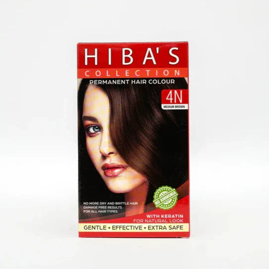 Hibas Collection Hair Color 4N Medium Brown (60-ml) Hiba's Collection