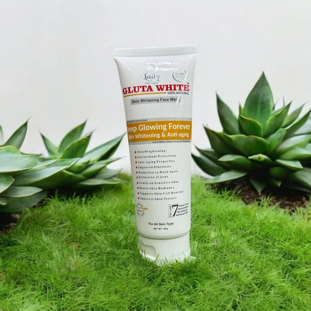 Gluta White 100% Natural Skin Whitening & Anti-Aging Facewash 100G Gluta White