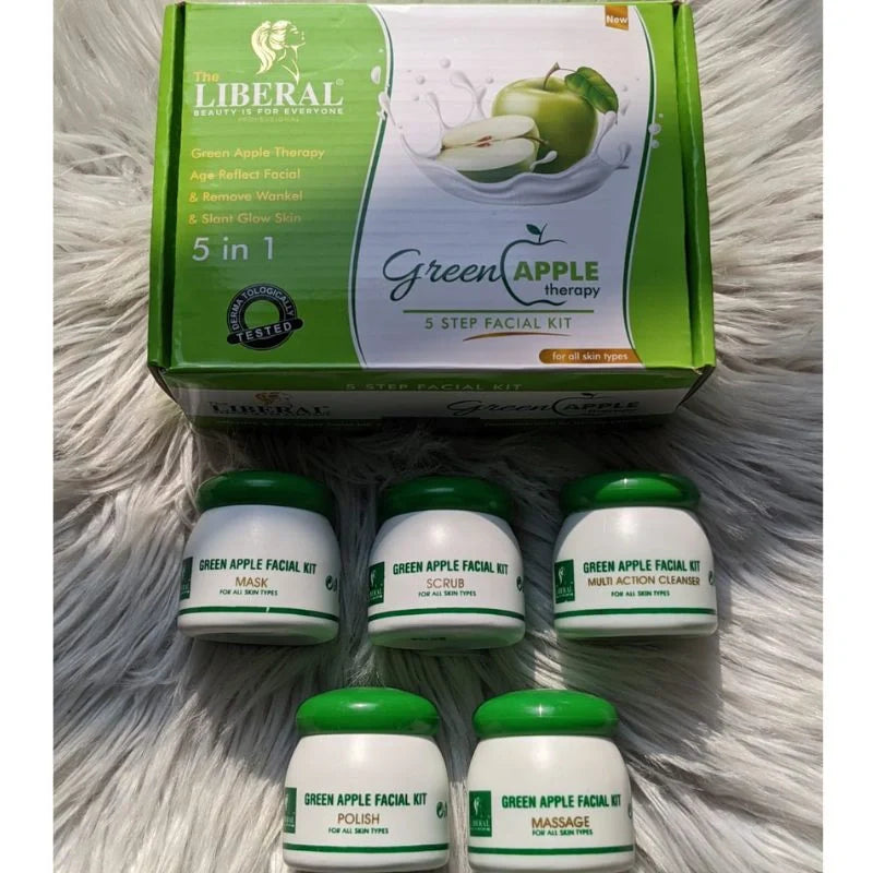 The Liberal Green Apple 5 Step Facial Kit - 100g Each The Liberal