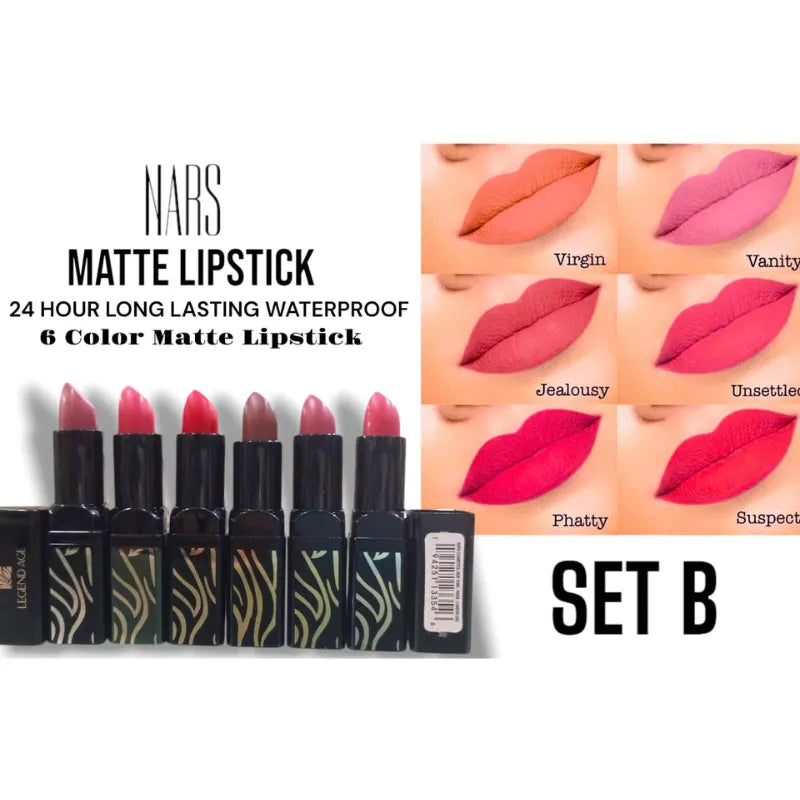 Nars Matte Lipsticks 6Pcs Nars