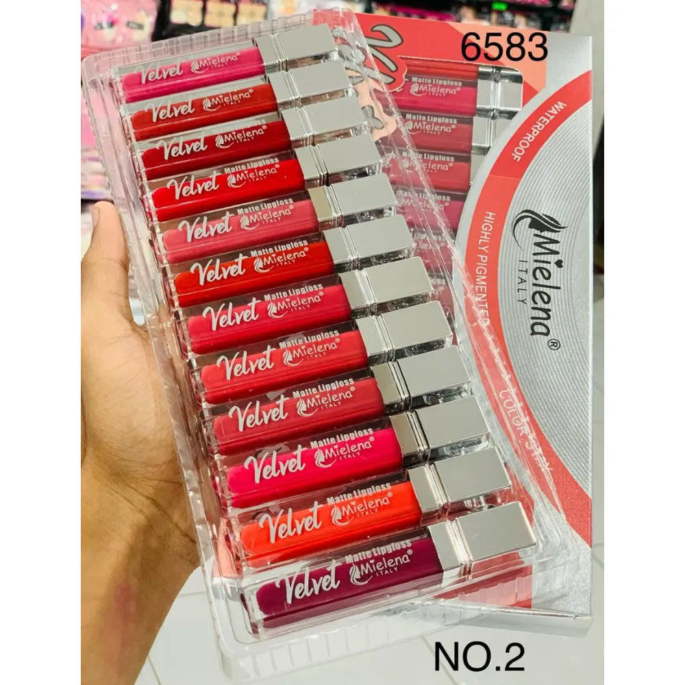 Mielena Velvet Matte Lipgloss - 12 Pcs Set Mielena