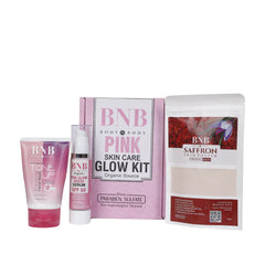 BNB Pink Glow Kit ( Toneup Facewash - 120ml + Saffron Mask - 120gm + Pink Glow Sunscreen Spf 60 - 50gm) BnB