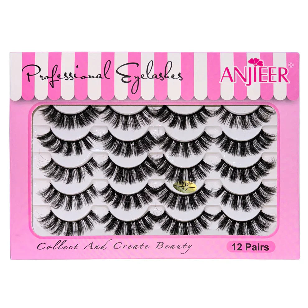 Anjieer 12 Pairs Mink Lashes - Voluminous Anjieer