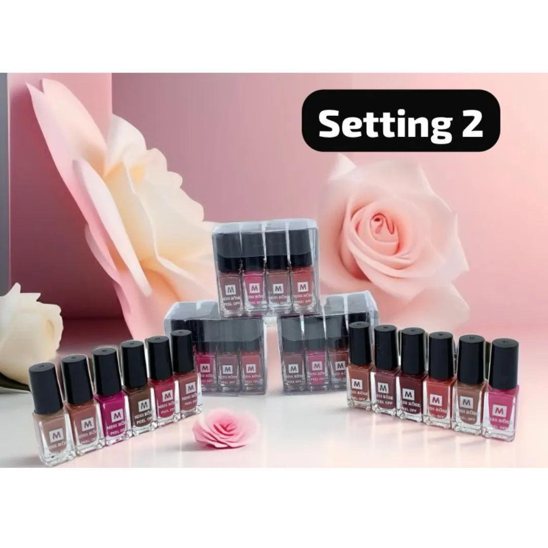 Miss Rose Nail Polish Peel Off – 12 Pcs Set Miss Rose