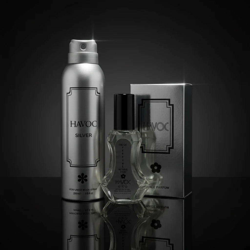 Havoc Silver – 2‑Piece Fragrance Deal 200ml Body Spray + 35ml Perfume Havoc