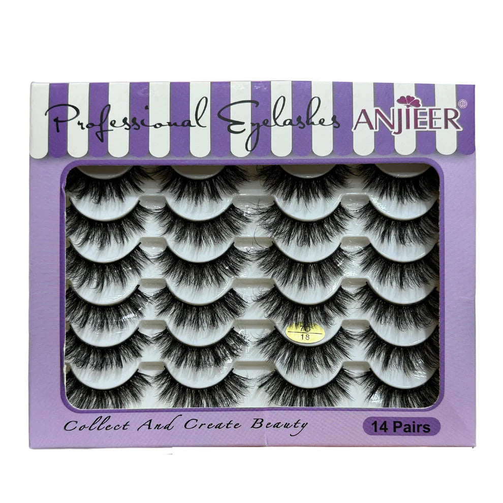 Anjieer 14 Pairs Mink Lashes Anjieer