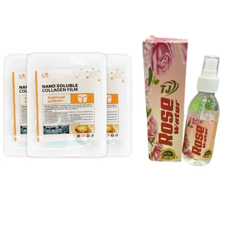 Deal 2 in 1 Collagen dissolving Mask + TJ Rose Water Cosmia.pk
