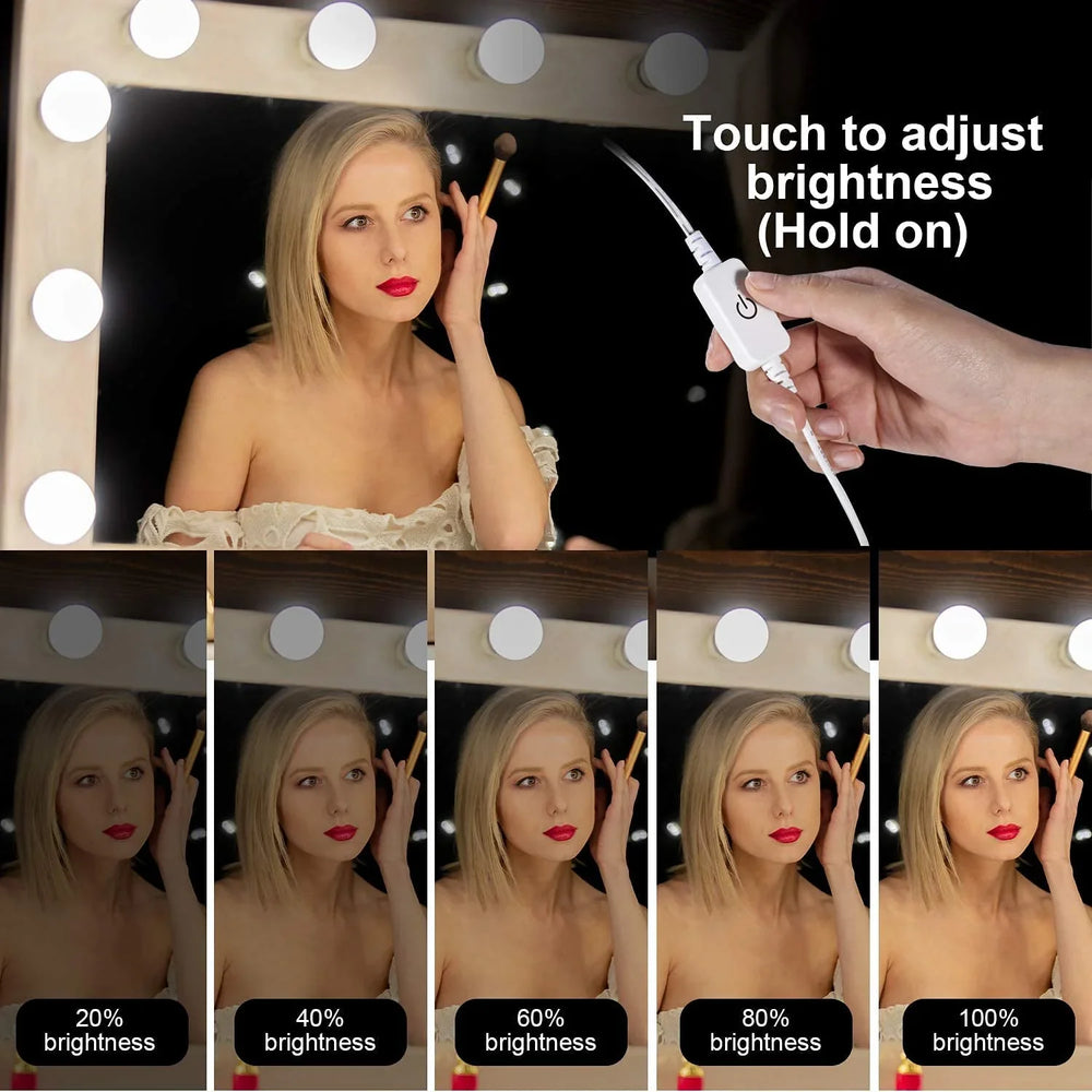 Vanity Light LED Bulbs for Makeup Mirror Stand | 10 Bulbs with 3 Cosmia.pk