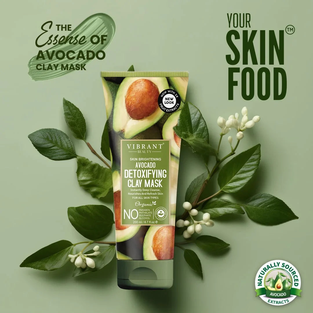 Vibrant Beauty Avocado Detoxifying Clay Mask (200ml) Vibrant Beauty