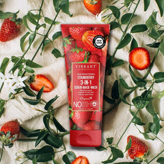 Vibrant Beauty Strawberry 3in1 Scrub-Mask-Wash (200ml) Vibrant Beauty
