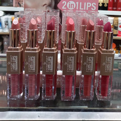 Victory story 2 in 1 Lipstick + Matte Lipgloss (6 Pcs) Victory story