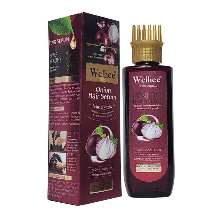 Wellice Onion Anti Hair Loss Serum With Comb Head - 200ml Wellice
