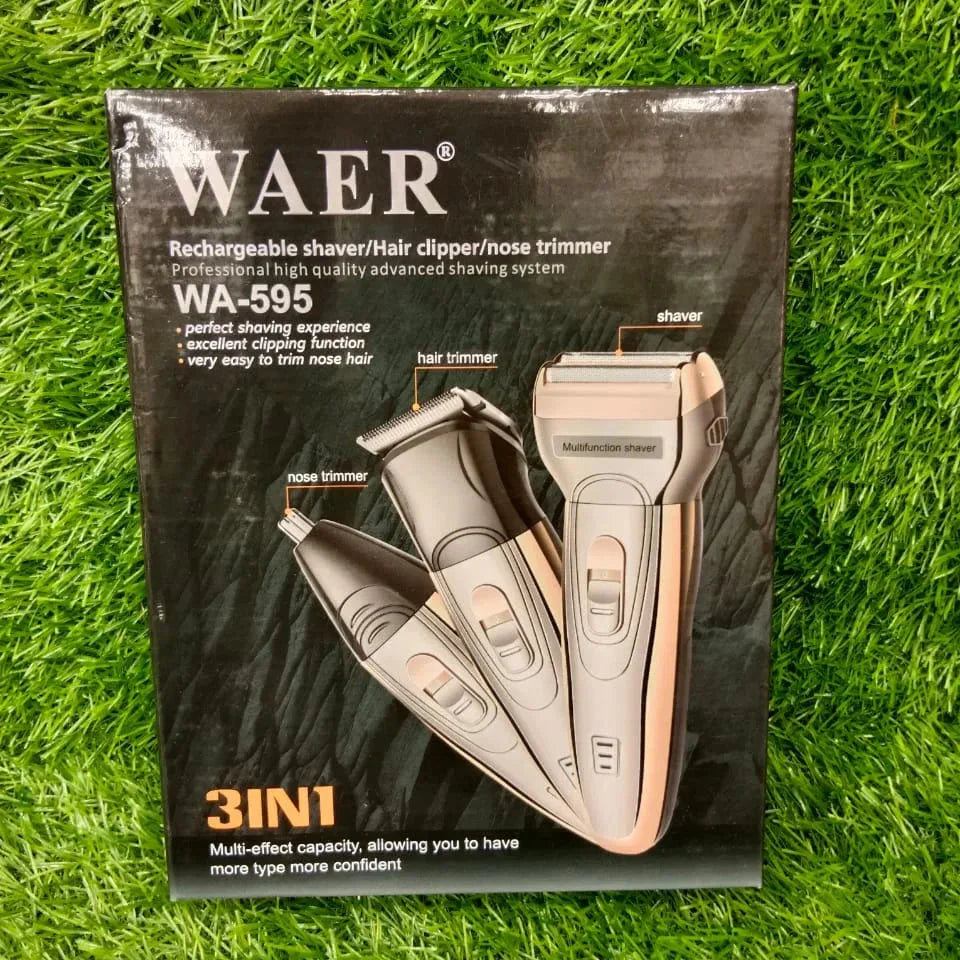 Waer WA-595 Rechargeable 3 in 1 Hair Trimmer Waer