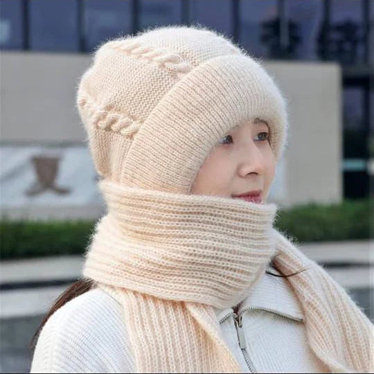 Windproof Winter Accessory - Cap With Muffler Cosmia.pk