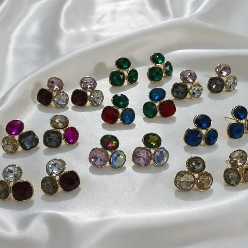 Colorful Oval Geometric Stud Cosmia