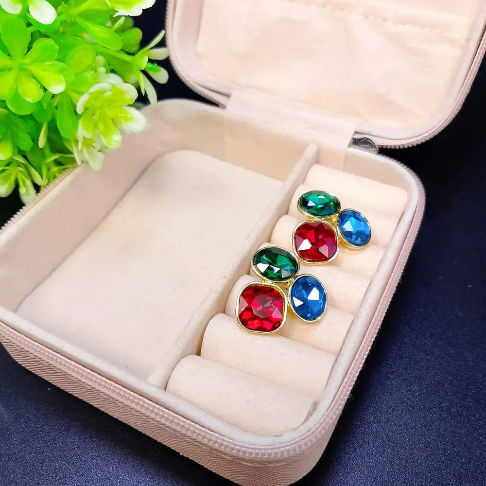 Colorful Oval Geometric Stud Cosmia