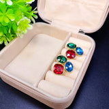 Colorful Oval Geometric Stud