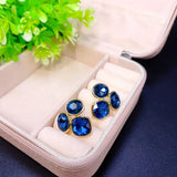Colorful Oval Geometric Stud