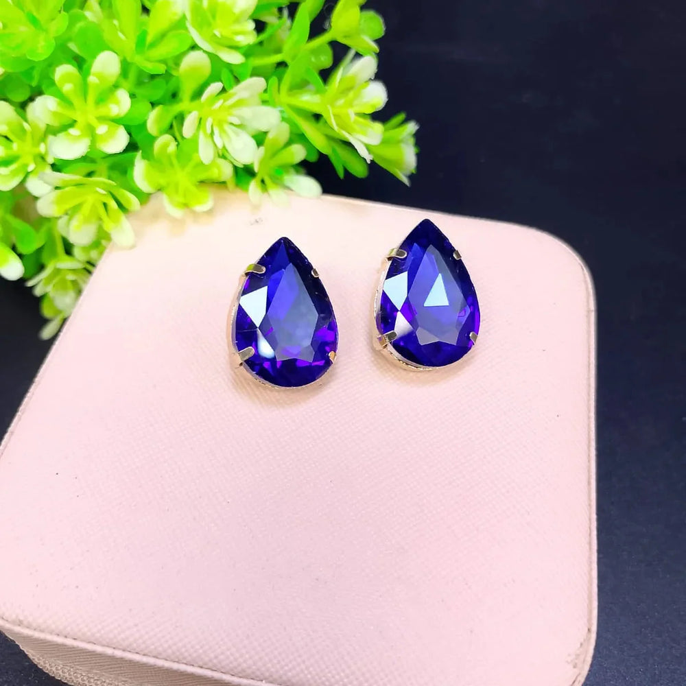 Drop stone stud Earrings Cosmia