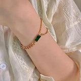 Stainless Steel Green Stone Bracelet