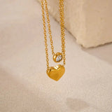 Stainless Steel Heart Double Layer Chain