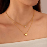 Stainless Steel Heart Double Layer Chain