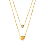 Stainless Steel Heart Double Layer Chain