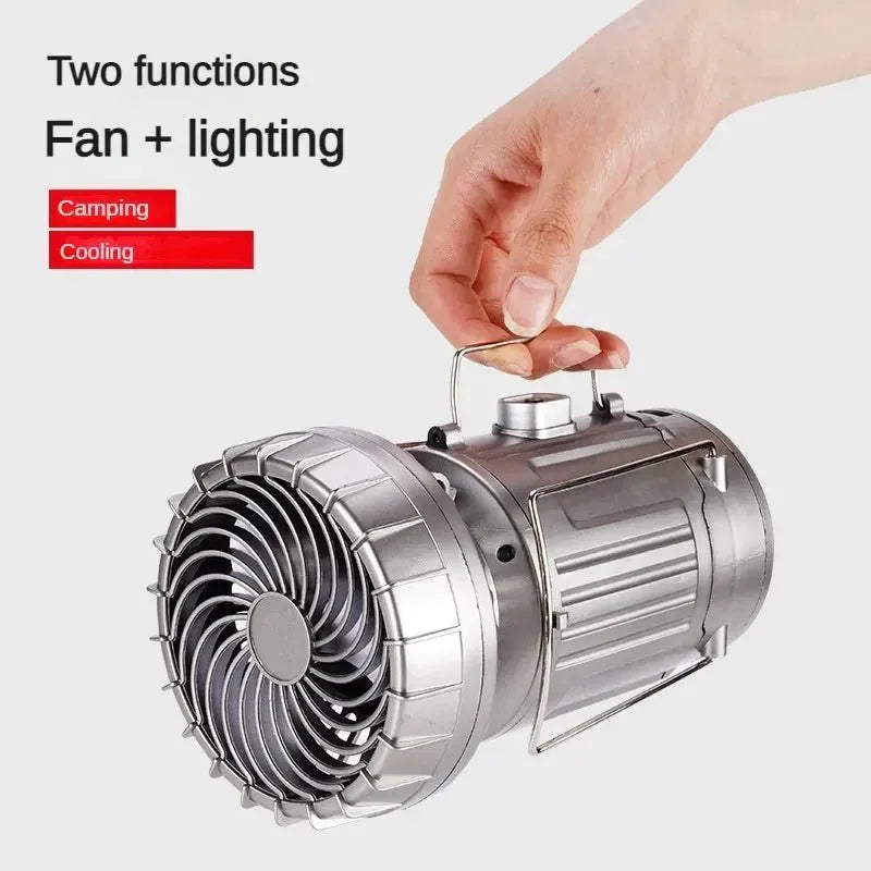 Multifunctional Camping Fan & Light - Solar Charge Cosmia.pk