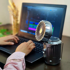 Multifunctional Camping Fan & Light - Solar Charge Cosmia.pk