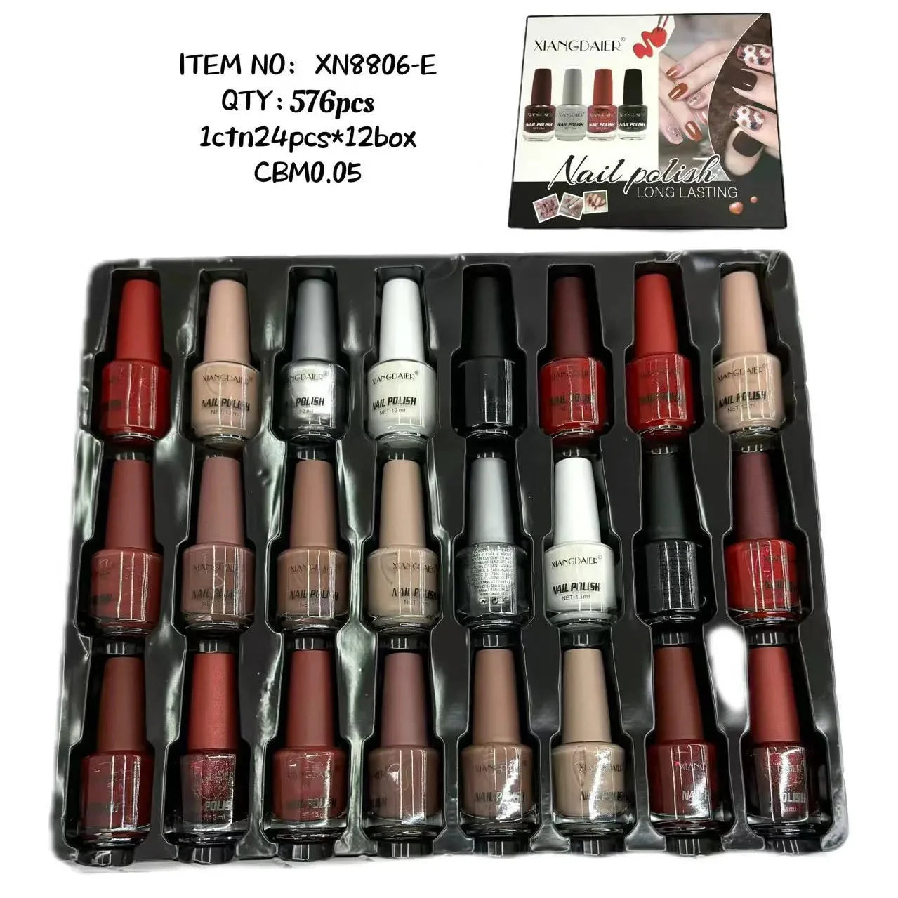 XIANGDAIER Permanent Nail Polish – 24-Piece Box XIANGDAIER