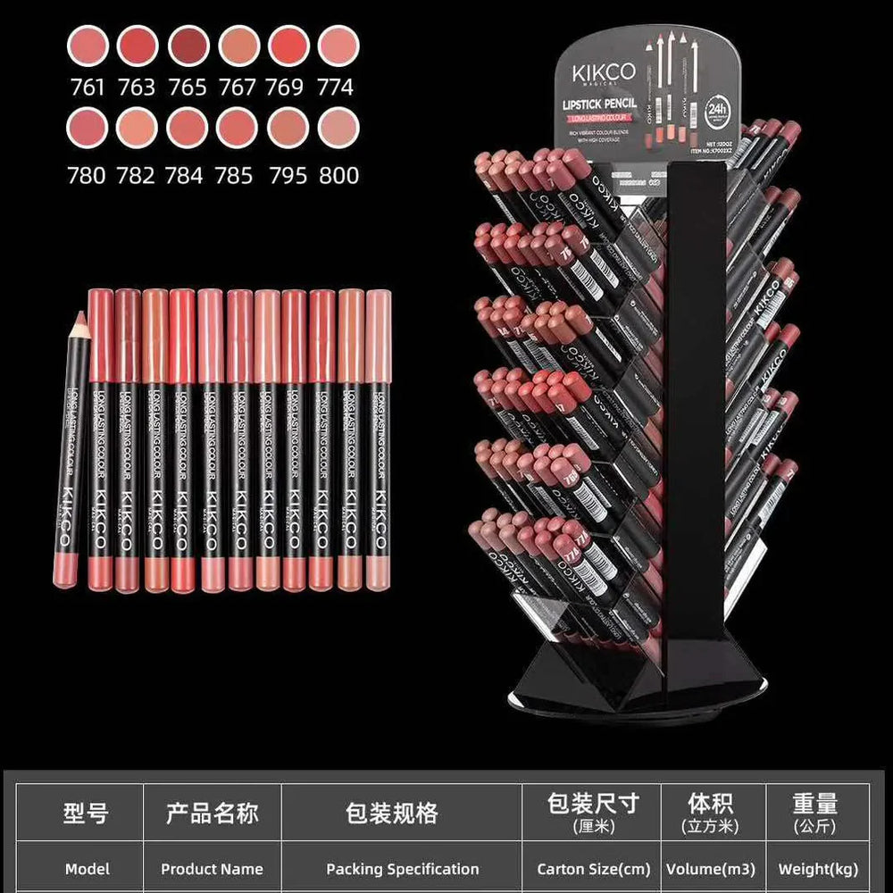 KIKCO Jumbo Pencil with Lipstick Color – 12 Different Colors Pack KIKCO