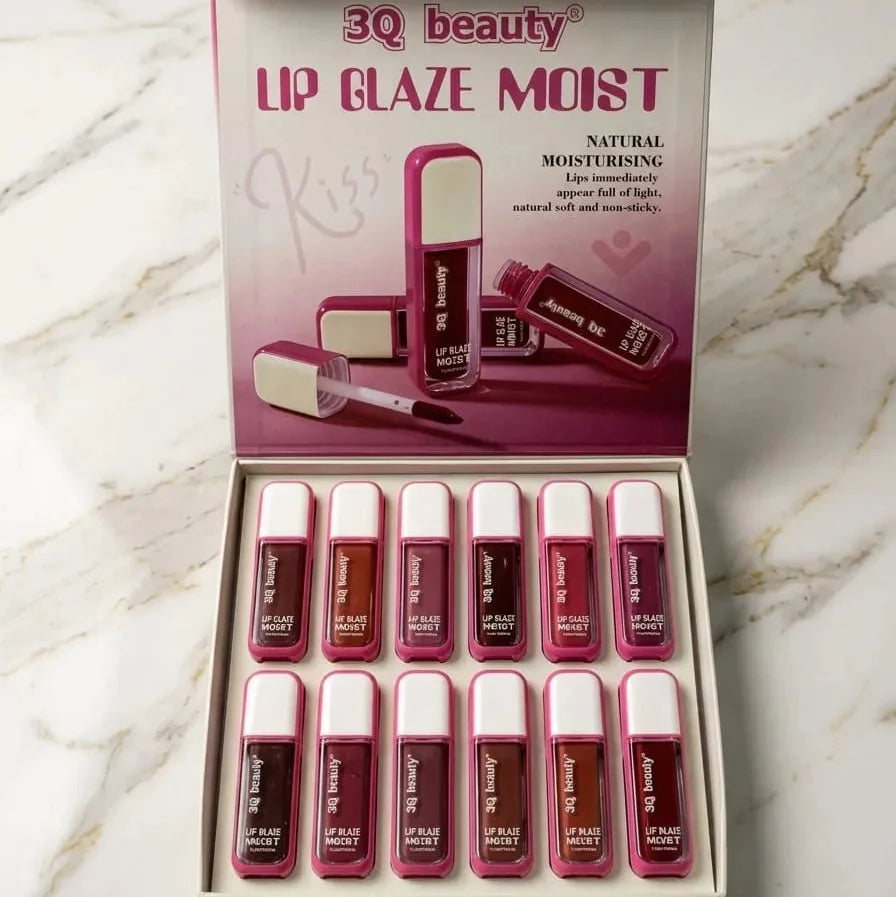 3Q Beauty Lip Glaze Moist Lip Gloss – Pack of 12 3Q Beauty